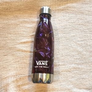 Vans off the wall stainless steel water bottle black floral